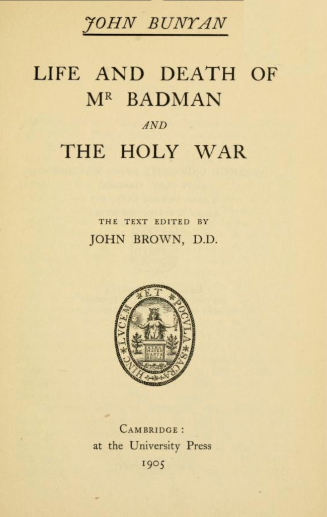 Life and Death of Mr. Badman Life and Death of Mr. Badman