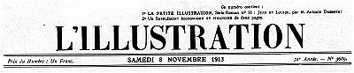 L'Illustration, No. 3689, 8 Novembre 1913 L'Illustration, No. 3689, 8 Novembre 1913