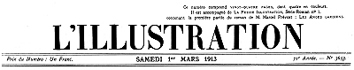 L'Illustration, No. 3653, 1er Mars 1913 L'Illustration, No. 3653, 1er Mars 1913