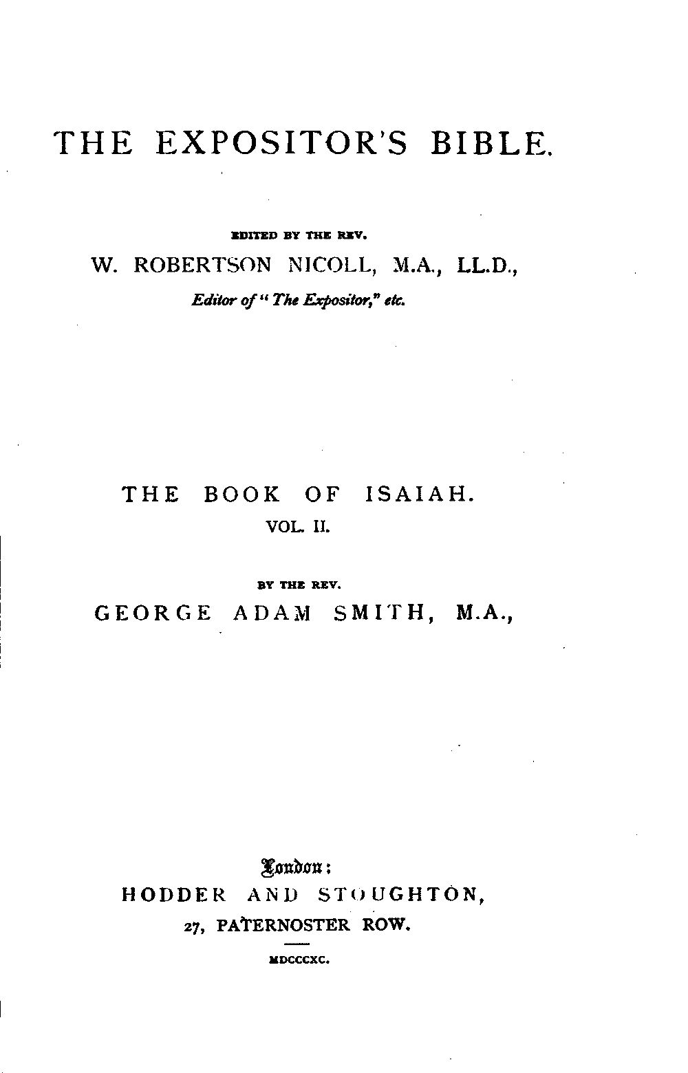 The Expositor's Bible: The Book of Isaiah, Volume 2 (of 2)