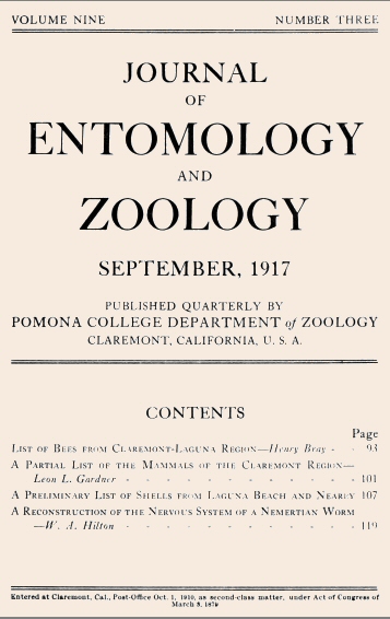 Entomoloji ve Zooloji Dergisi, Cilt 09, Sayı 3, Eylül 1917