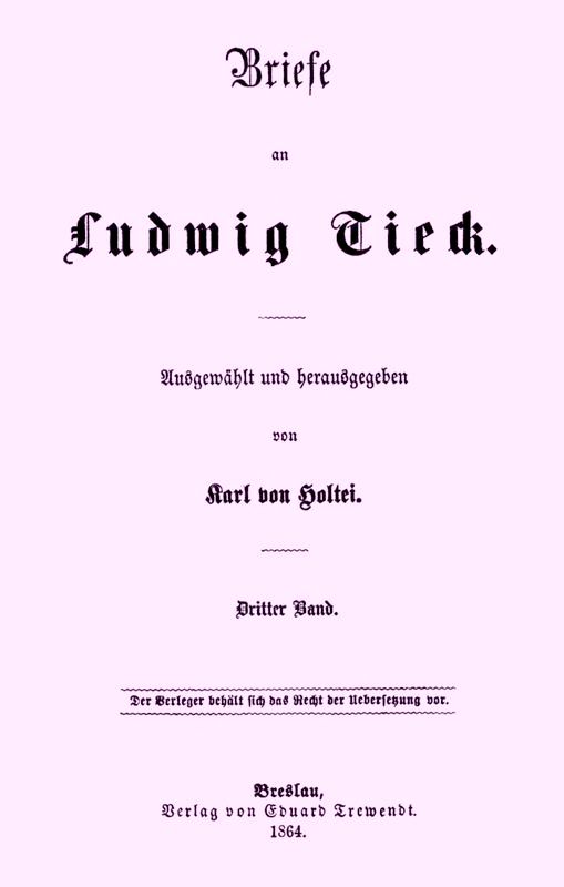 Briefe an Ludwig Tieck (3/4)
Dritter Band