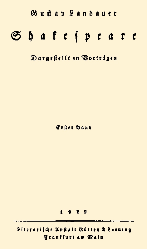 Shakespeare (Volume 1 of 2)
Dargestellt im Vorträgen