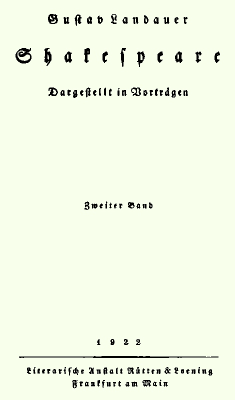 Shakespeare (Volume 2 of 2)
Dargestellt im Vorträgen
