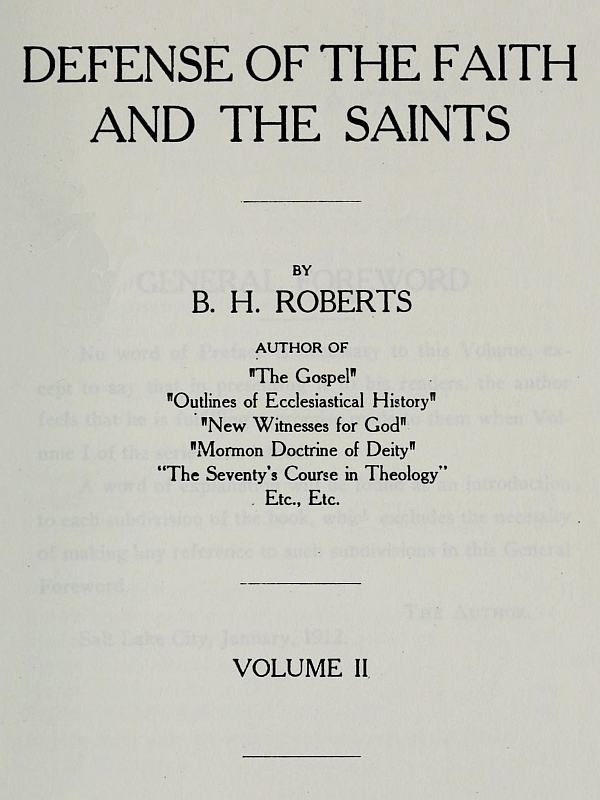Defense of the Faith and the Saints (Volume 2 of 2) Defense of the Faith and the Saints (Volume 2 of 2)