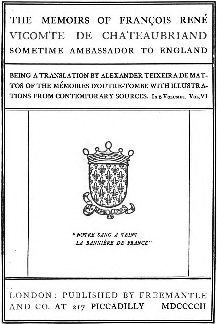 François René Vicomte de Chateaubriandın Hatıraları: İngiltere Büyükelçisi Olarak Görev Yapmış Bir Zamanların Vicomte’si. 6. Cilt (6 Ciltten Oluşan Set)10;Mémoires doutre-tombe 6. Cilt