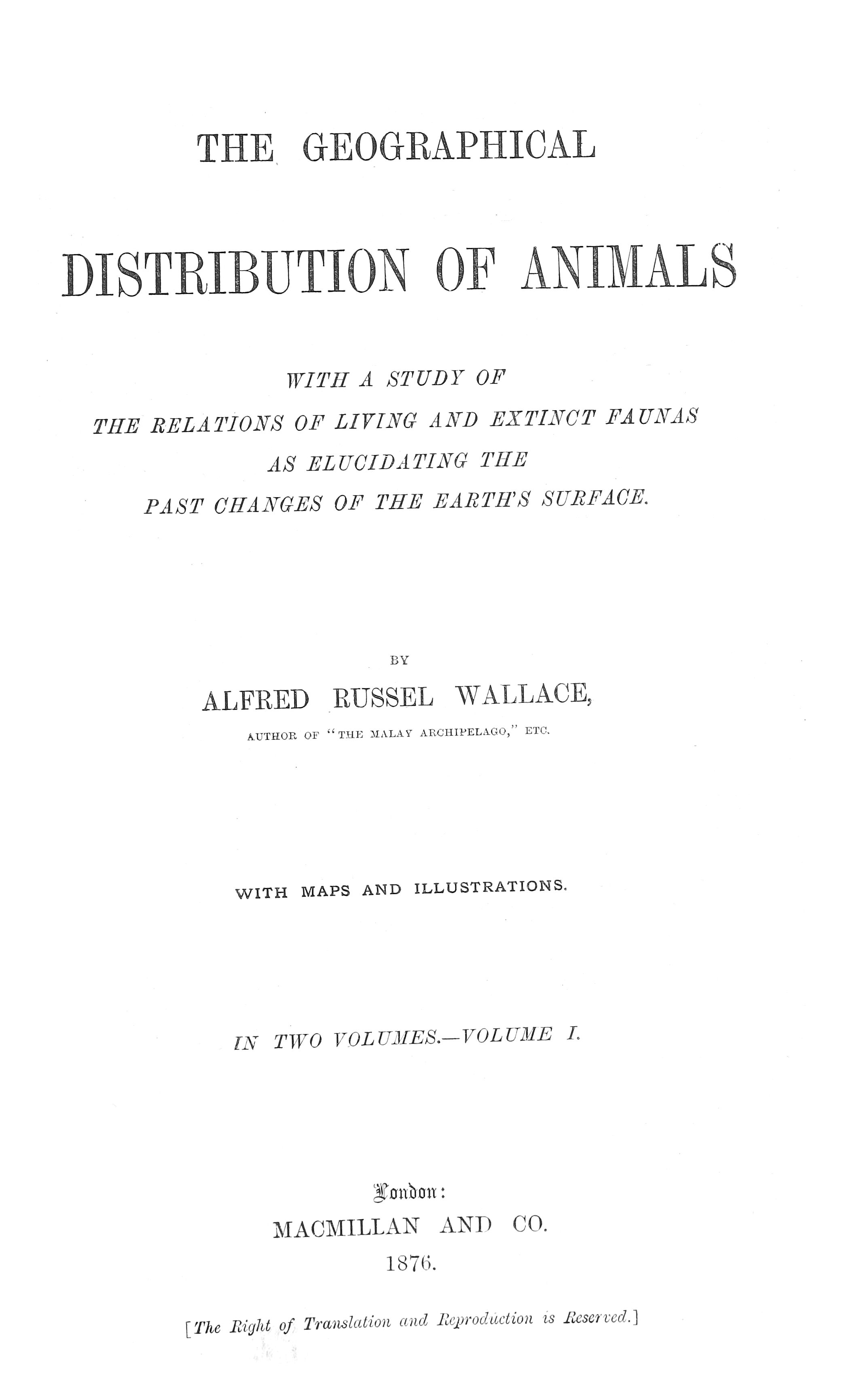 The Geographical Distribution of Animals, Volume 1
With a study of the relations of living and extinct faunas as elucidating the past changes of the Earth's surface