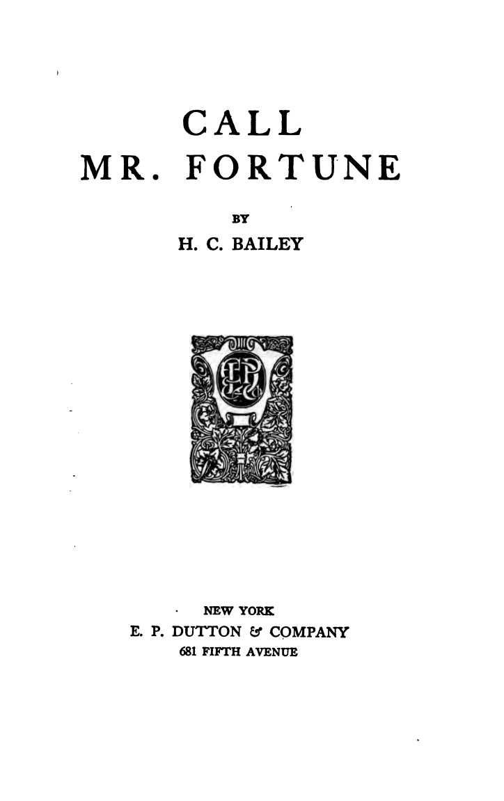 Call Mr. Fortune Call Mr. Fortune
