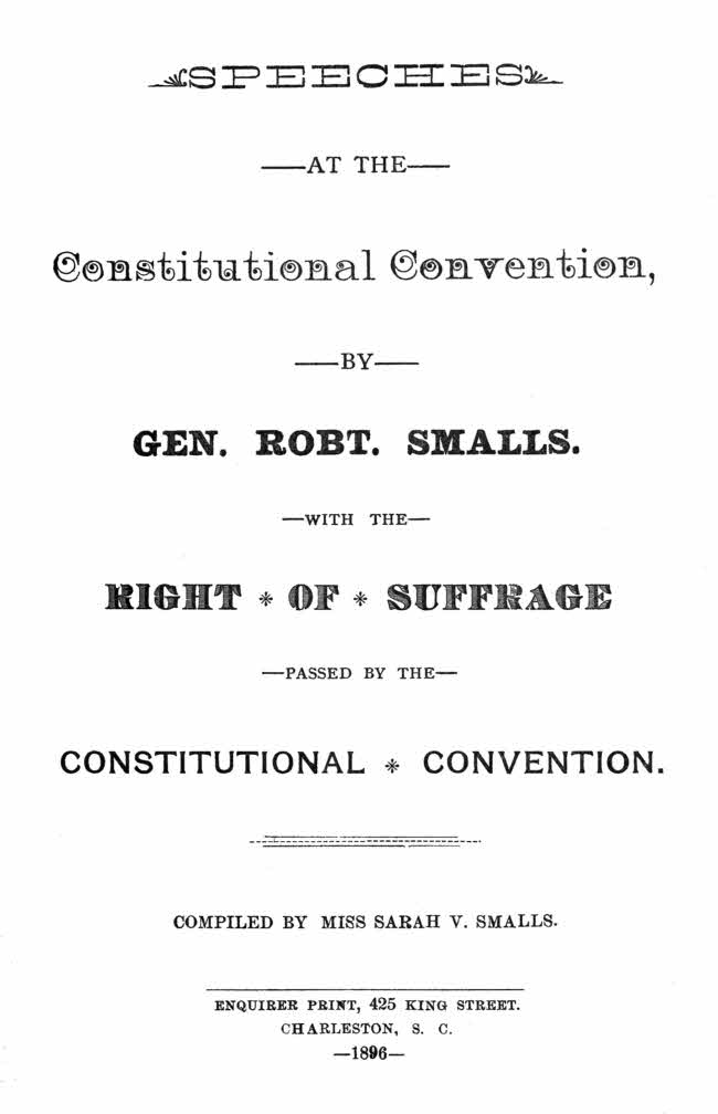 Speeches at the Constitutional Convention With the Right of Suffrage Passed by the Constitutional Convention Speeches at the Constitutional Convention With the Right of Suffrage Passed by the Constitutional Convention