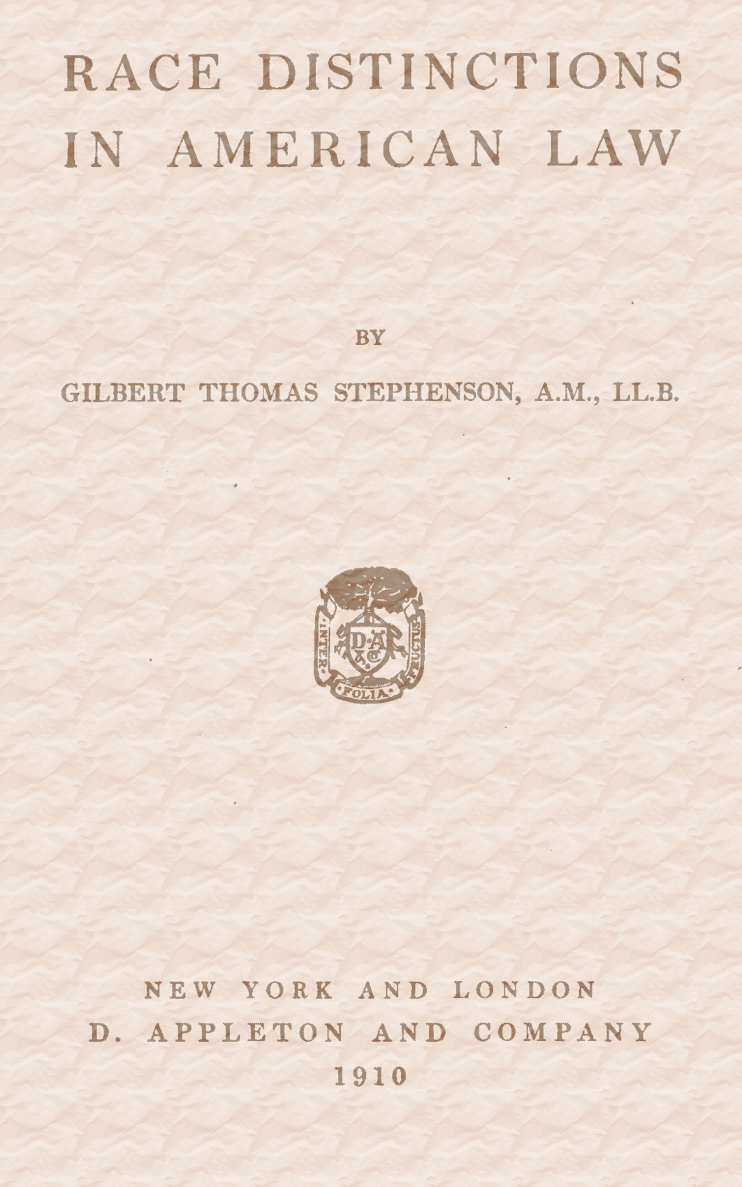 Race Distinctions in American Law