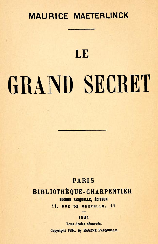 Le grand secret Le grand secret