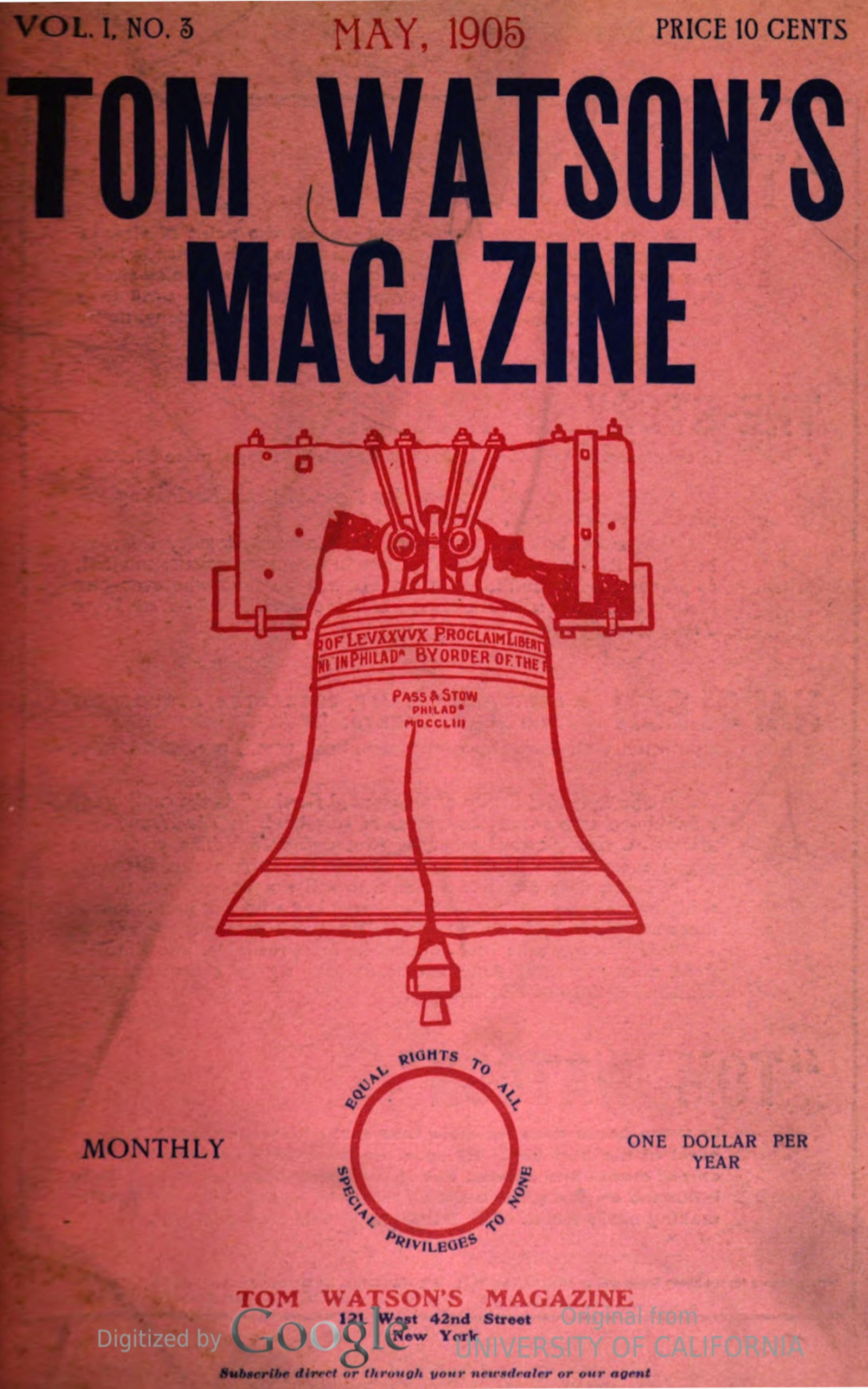 Tom Watson's Magazine, Vol. I, No. 3, May 1905