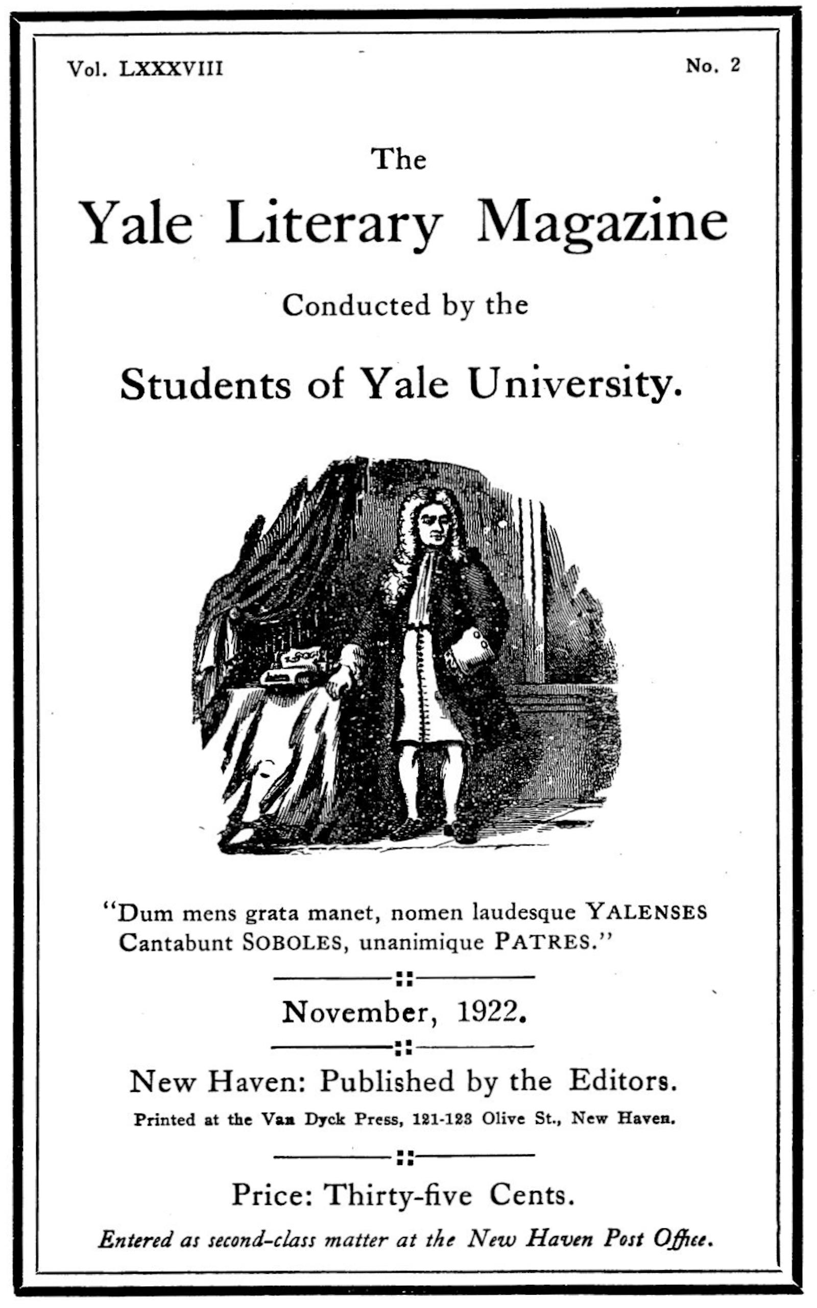 The Yale Literary Magazine (Vol. LXXXVIII, No. 2, November 1922)