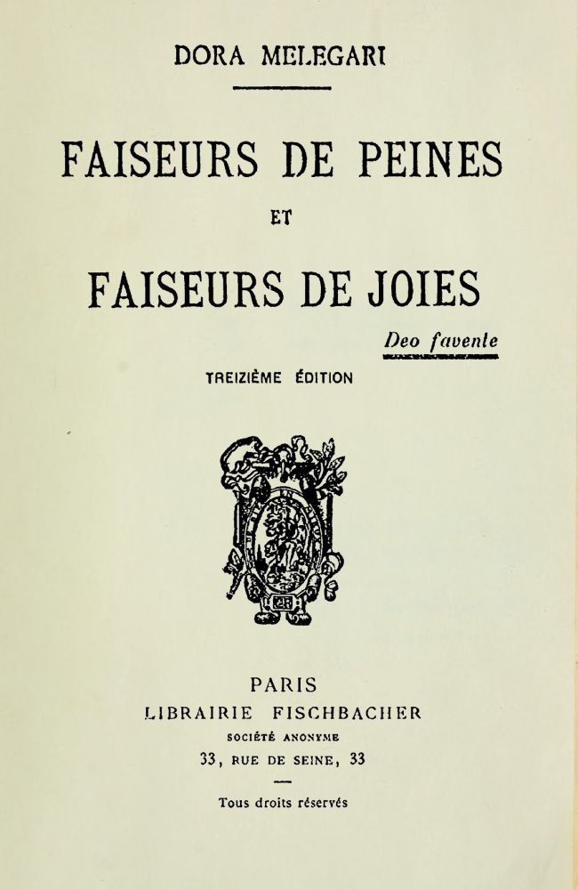 Faiseurs de peines et faiseurs de joies Faiseurs de peines et faiseurs de joies