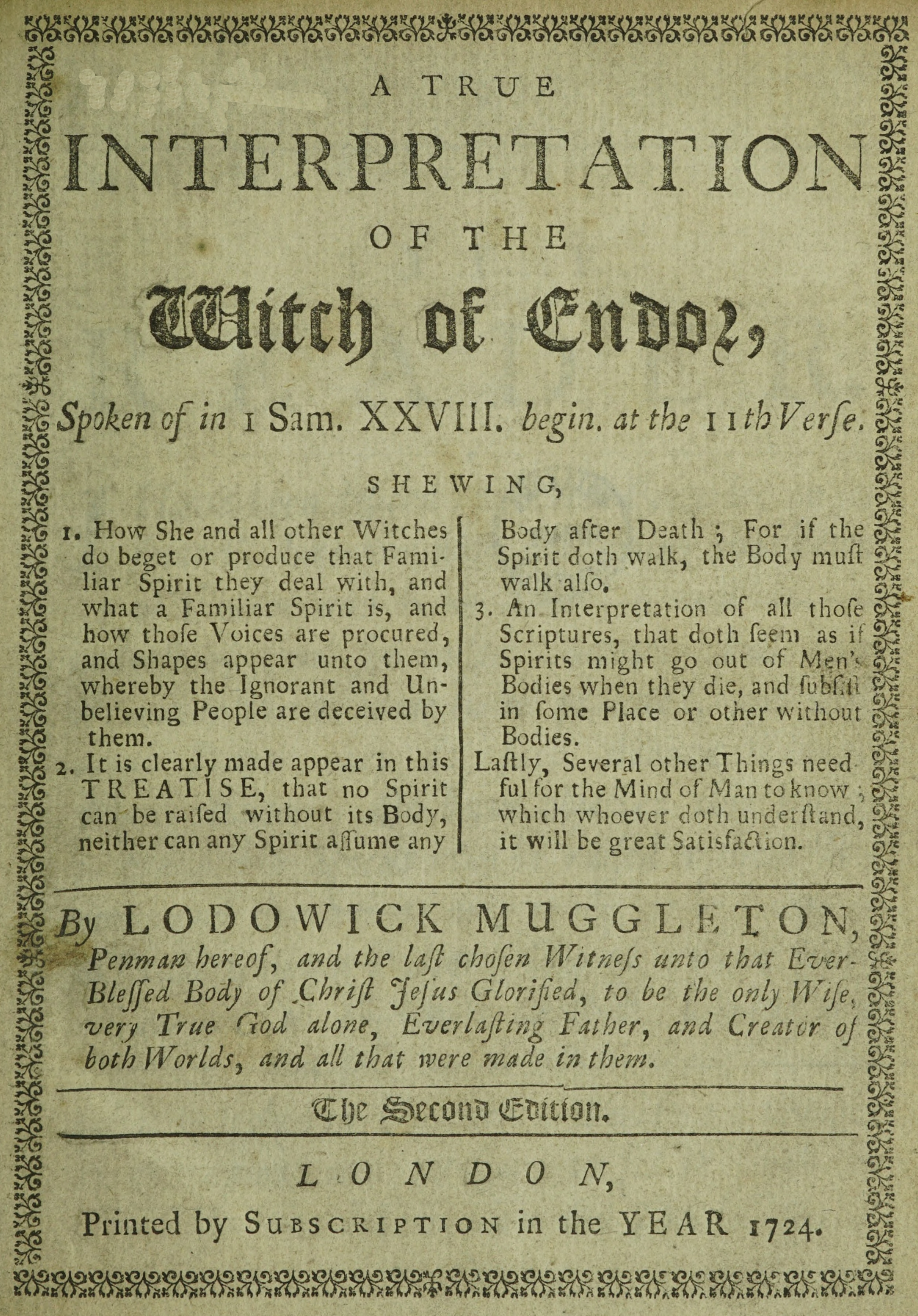 A True Interpretation of the Witch of Endor