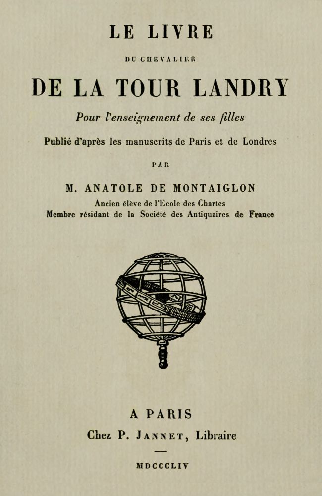 Le livre du chevalier de La Tour Landry pour l'enseignement de ses filles