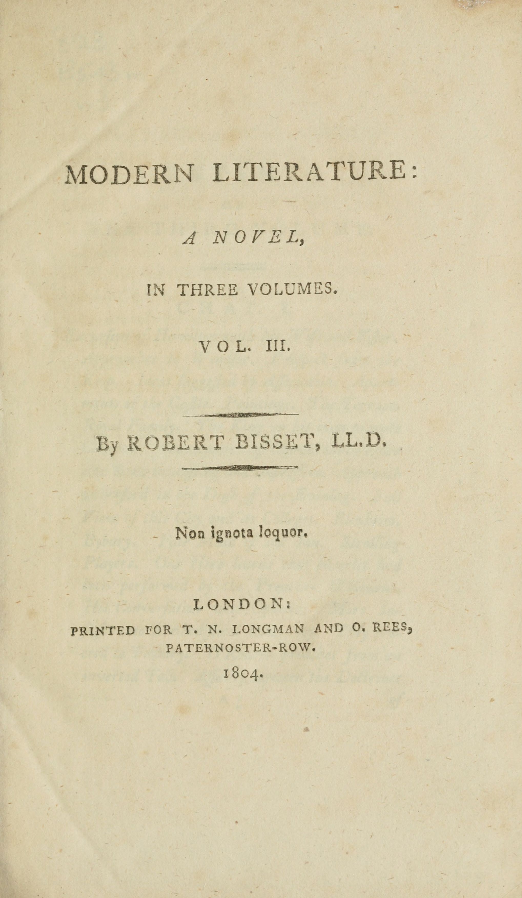 Modern literature: a novel, Volume 3 (of 3)