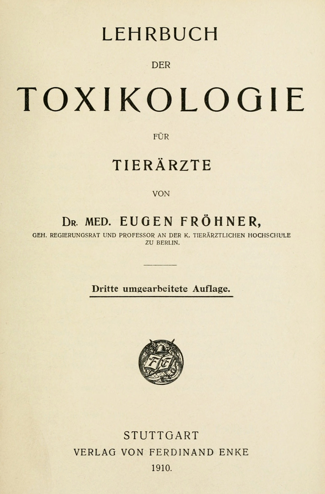 Lehrbuch der Toxikologie für Tierärzte