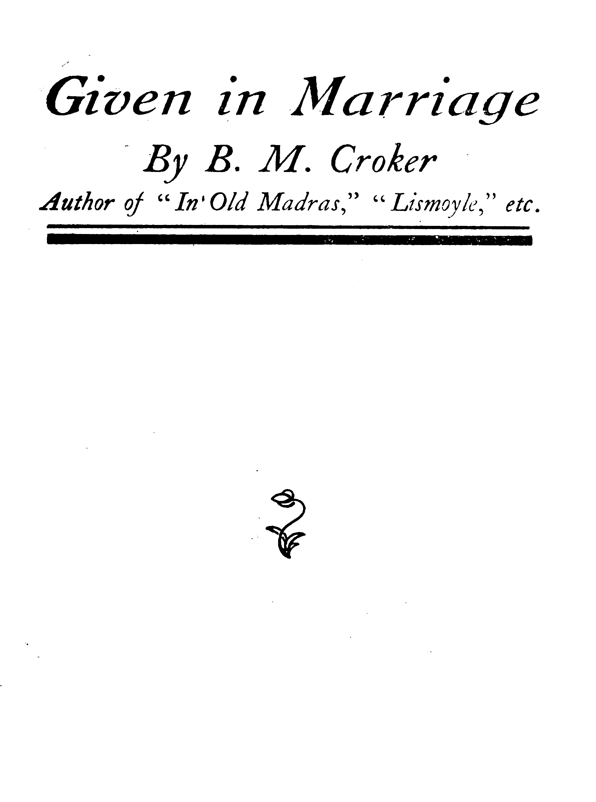 Given in Marriage