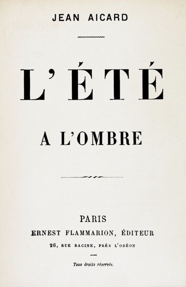 L'Été à l'ombre L'Été à l'ombre