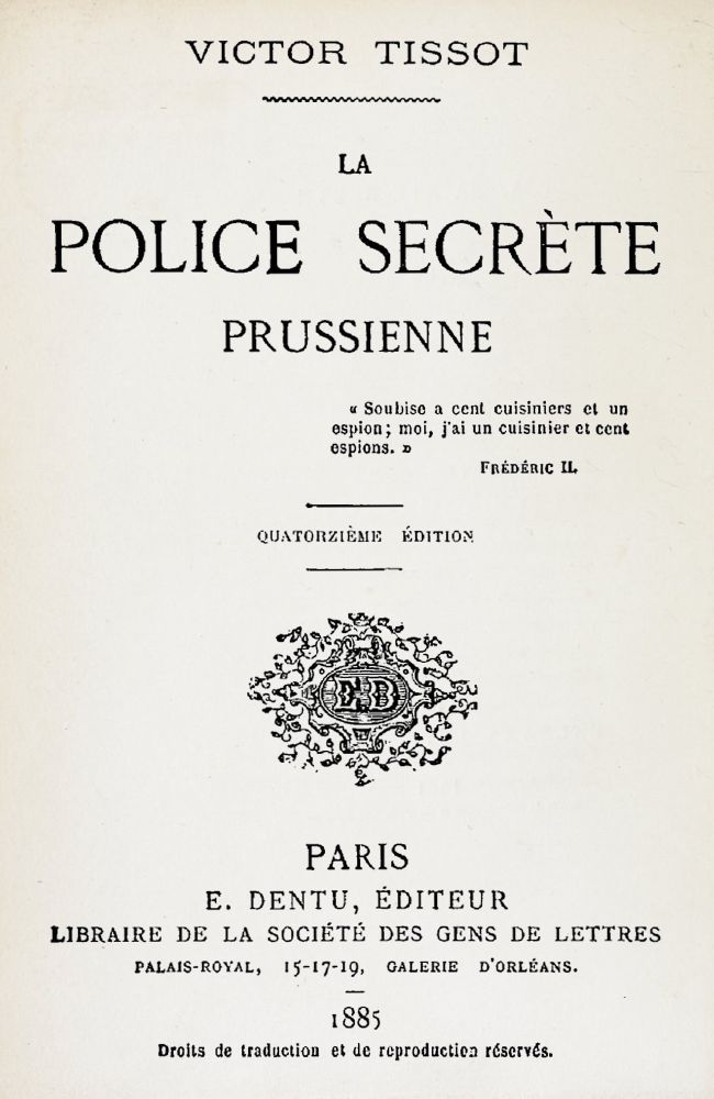 La police secrète prussienne La police secrète prussienne