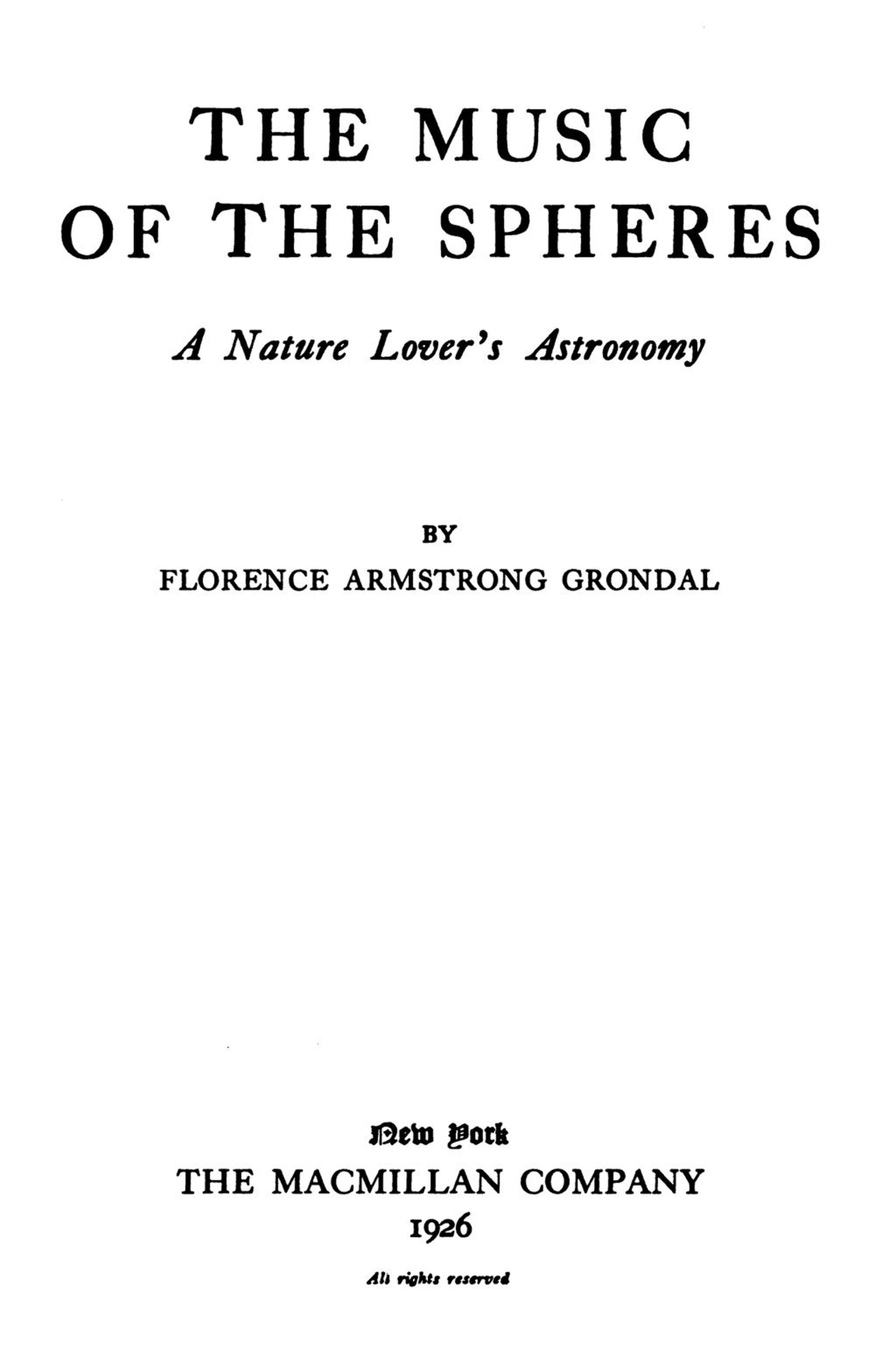The music of the spheres