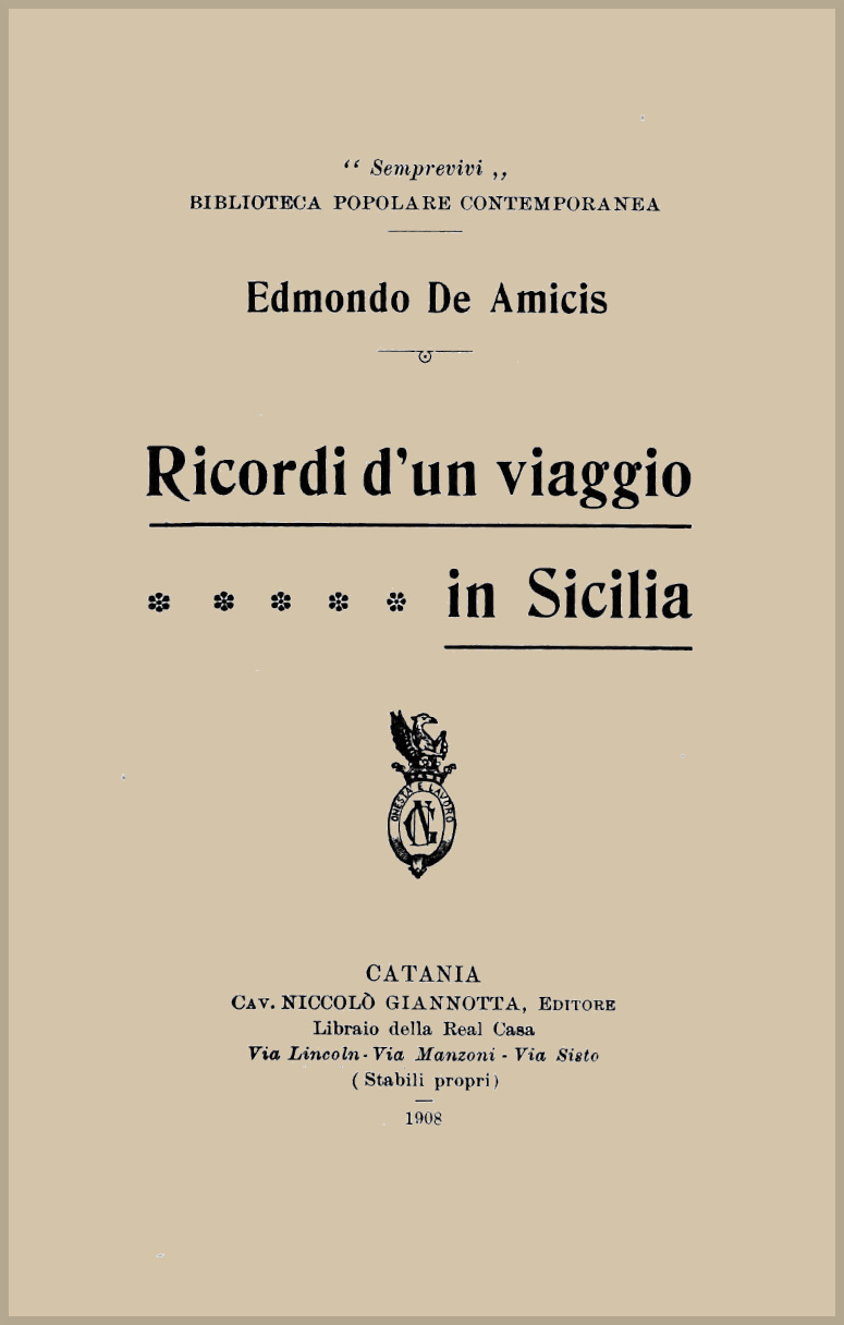 Ricordi d'un viaggio in Sicilia